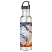 Baseball Ball Edelstahlflasche (Vorderseite)