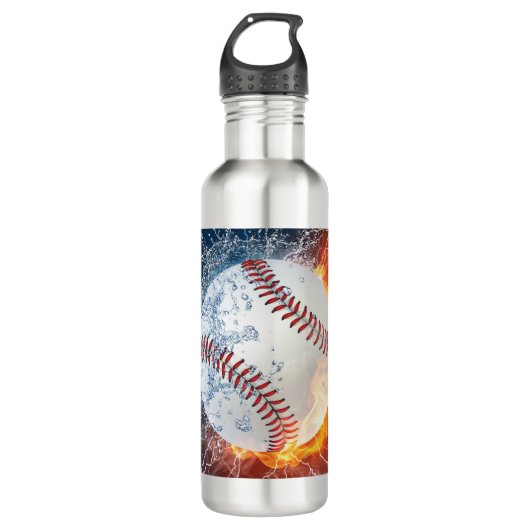 Baseball Ball Edelstahlflasche (Vorderseite)