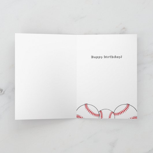 Baseball-Ball-Fahnen-Kindergeburtstag Karte (Innenseite)