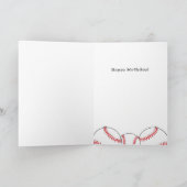 Baseball Ball Flags Blue Sports Boy Foto Geburtsta Karte (Innenseite)