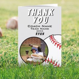 Baseball Ball Gray Danke Coach Foto Card