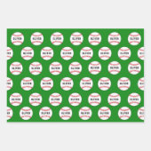 Baseball Ball Green Muster Kids Name Geschenkpapier Set (Vorderseite)