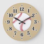Baseball Ball Große Wanduhr (Vorderseite)