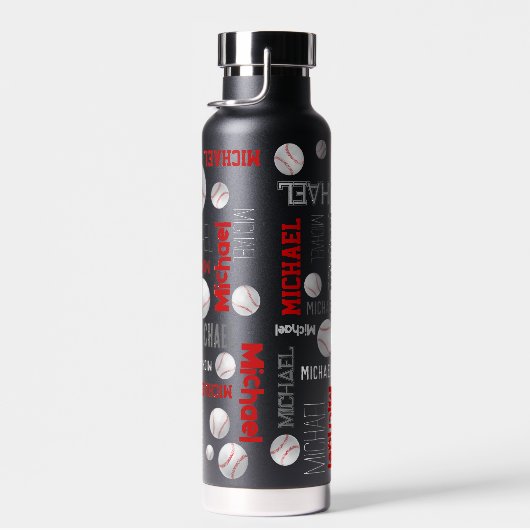Baseball-Ball ist blau-weiß-individuelle Name Trinkflasche (Rechts)