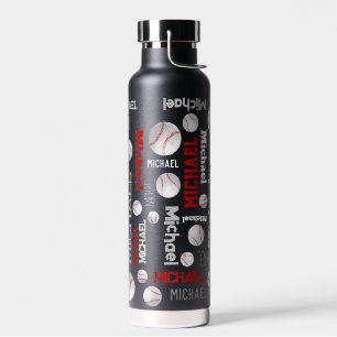 Baseball-Ball ist blau-weiß-individuelle Name Trinkflasche