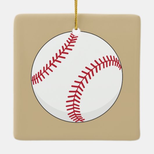 Baseball Ball Keramikornament (Rückseite)