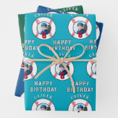 Baseball Ball Kids Birthday Photo Geschenkpapier Set (Beispiel)