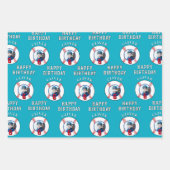 Baseball Ball Kinder Geburtstagsfoto Geschenkpapier Set (Vorderseite 3)