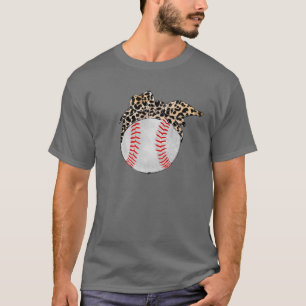 Baseball-Ball mit Leopard Bandana Baseball Mama Mo T-Shirt
