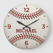 Baseball-Ball-Monogramm-Acrylwand-Uhr Große Wanduhr (Vorderseite)