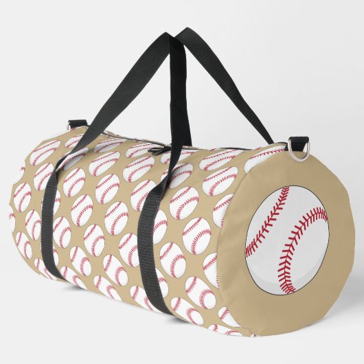 Baseball-Ball-Muster Duffle Bag (Linke Ecke)