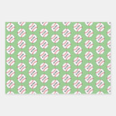 Baseball-Ball-Muster Kids Name Birthday Geschenkpapier Set (Vorderseite 3)