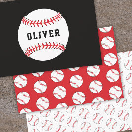 Baseball-Ball-Muster Kids Name Birthday Geschenkpapier Set