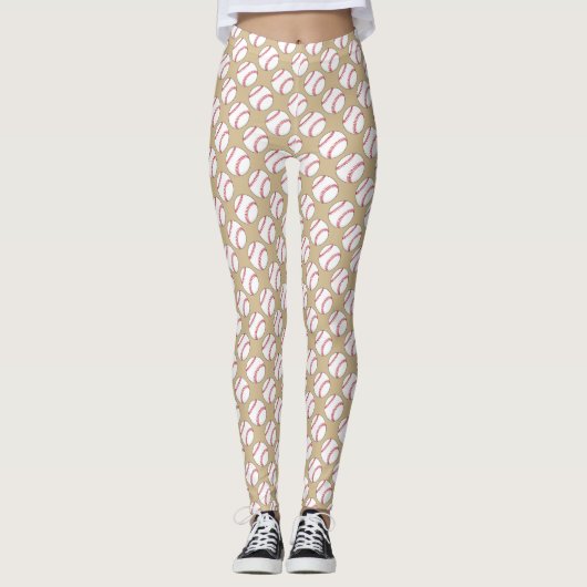 Baseball-Ball-Muster Leggings (Vorderseite)