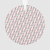 Baseball-Ball-Muster Spielernummer Sport Ornament (Rückseite)