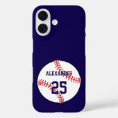 Baseball Ball Name & Number Case-Mate iPhone Hülle (Rückseite)