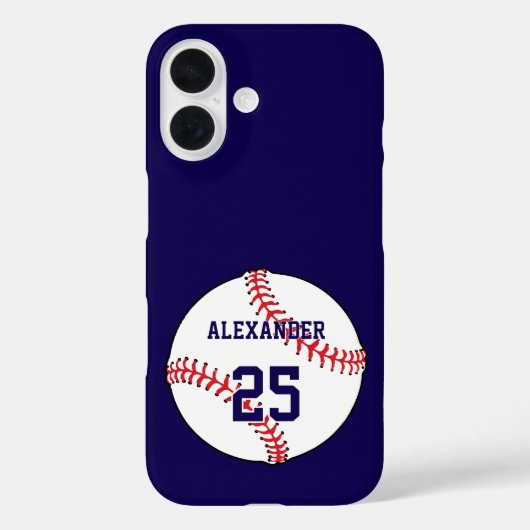 Baseball Ball Name & Nummer Case-Mate iPhone Hülle (Rückseite)