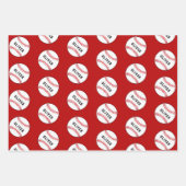 Baseball Ball Pattern Kids Name Birthday Wrapping  Geschenkpapier Set (Vorderseite 2)