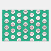 Baseball Ball Pattern Kinder Name Frohe Weihnachte Geschenkpapier Set (Vorderseite 2)