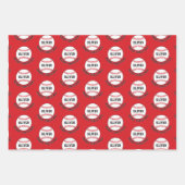 Baseball Ball Pattern Kinder Name Frohe Weihnachte Geschenkpapier Set (Vorderseite 2)