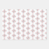 Baseball Ball Pattern Kinder Name Geburtstagswrapp Geschenkpapier Set (Vorderseite 3)