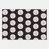 Baseball Ball Pattern Kinder Name Geburtstagswrapp Geschenkpapier Set (Vorderseite 2)