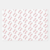 Baseball Ball Pattern Kinder Name Geburtstagswrapp Geschenkpapier Set (Vorderseite 3)