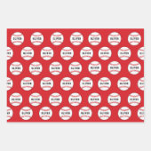 Baseball Ball Pattern Kinder Name Geburtstagswrapp Geschenkpapier Set (Vorderseite)