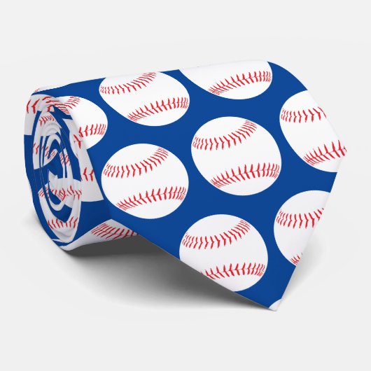 Baseball Ball Pattern Pitcher Batter Catcher Krawatte (Gerollt)