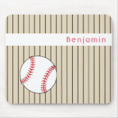 Baseball Ball Personalisiert Mousepad (Vorne)