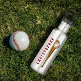 Baseball-Ball-Personalisierter Name oder Monogramm Edelstahlflasche