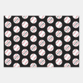 Baseball Ball Player Kinder Name Geburtstag Geschenkpapier Set (Vorderseite 3)