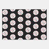 Baseball Ball Player Kinder Name Geburtstag Geschenkpapier Set (Vorderseite 2)