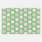 Baseball Ball Player Kinder Name Geburtstag Geschenkpapier Set (Vorderseite 3)