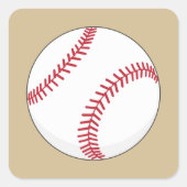 Baseball Ball Quadratischer Aufkleber (Vorderseite)