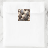 Baseball Ball Quadratischer Aufkleber (Tasche)