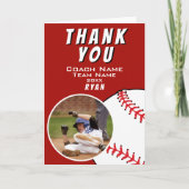 Baseball Ball Red Danke Coach Foto (Vorderseite)