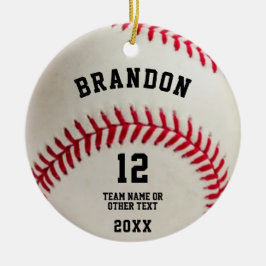Baseball Ball Rot Stitching Foto Personalisiert Keramik Ornament