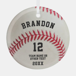 Baseball-Ball-Rot-Stitching Personalisiert Ornament Aus Glas