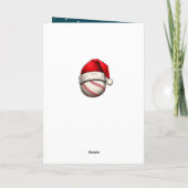 Baseball Ball Rote Weihnachtsmannmütze Name Weihna Feiertagskarte (Rückseite)