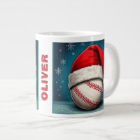 Baseball Ball Rote Weihnachtsmannmütze Name Weihna