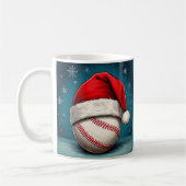 Baseball Ball Rote Weihnachtsmannmütze Name Weihna Kaffeetasse (Links)