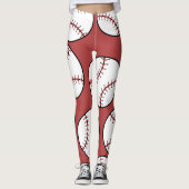 Baseball Ball Seam Muster Leggings (Vorderseite)