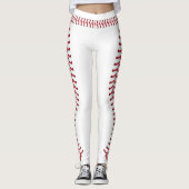 Baseball Ball Seam Stitches Muster Leggings (Vorderseite)