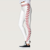 Baseball Ball Seam Stitches Muster Leggings (Links)