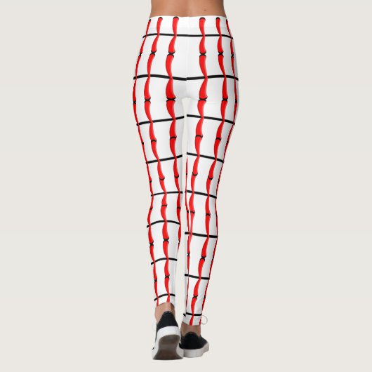 Baseball Ball Seam Stitches Muster Leggings (Rückseite)