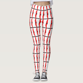 Baseball Ball Seam Stitches Muster Leggings