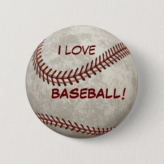 Baseball-Ball-Spiel "ich Liebe BASEBALL!" Sport Button (Vorderseite)