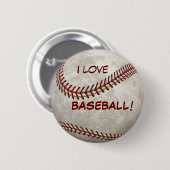 Baseball-Ball-Spiel "ich Liebe BASEBALL!" Sport Button (Vorne & Hinten)