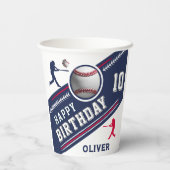 Baseball-Ball-Spieler als Geburtstagsparty Pappbecher (Rückseite)